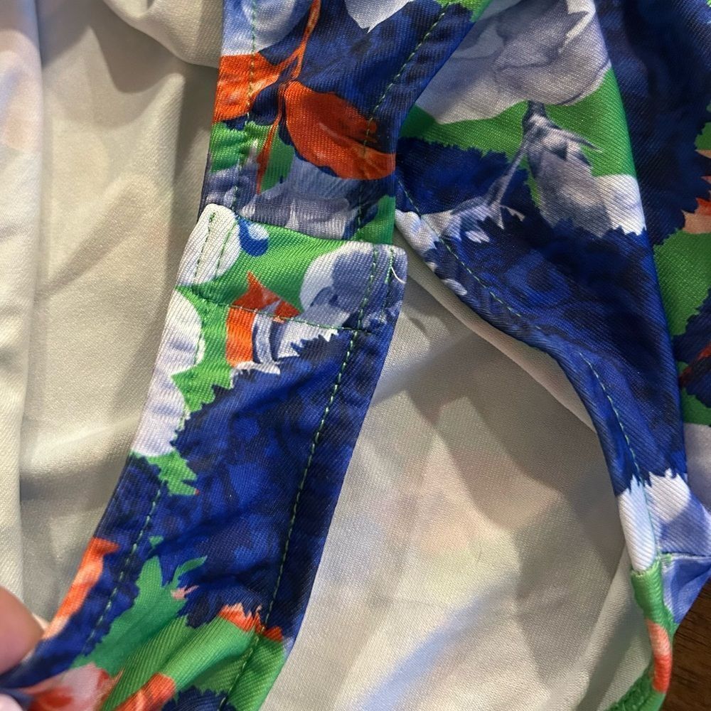 ZARA Bodysuit Size Small Asymmetrical Floral Blue Stretchy One Shoulder NEW - Picture 7 of 10
